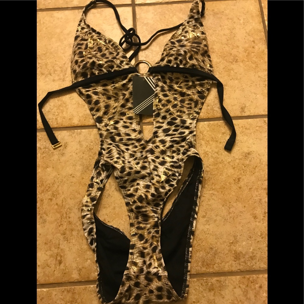 GUESS leopard print monokini